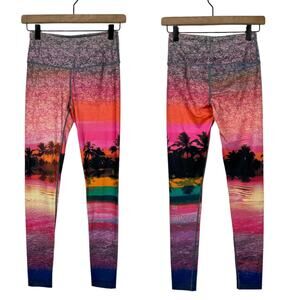 Victoria's Secret Sport VSX Knockout Tropical Sunset Beach Palm Tree Leggings
